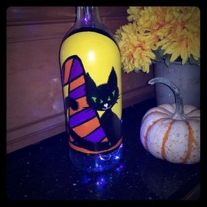 Halloween Black Cat Bottlelight